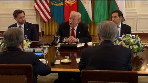 President Trump Participates in a Dinner with Central Asian Countries