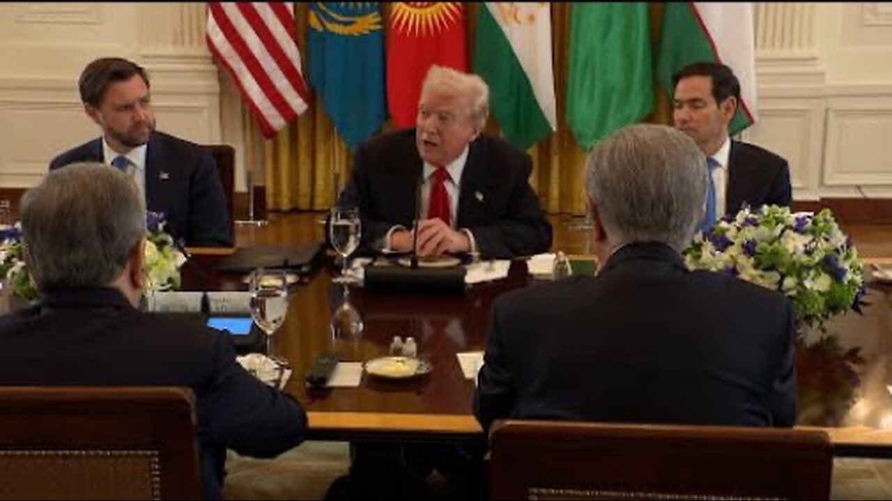 President Trump Participates in a Dinner with Central Asian Countries