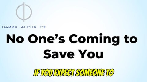 If you expect someone to fix your life… you're already losing.
