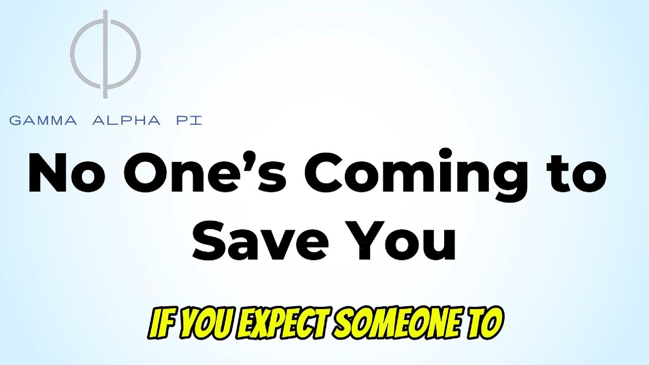 If you expect someone to fix your life… you're already losing.