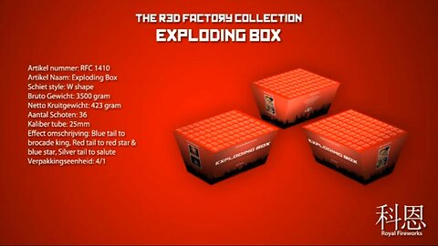 The R3D Factory Collection - Exploding Box - 36 Schots Vuurwerk Cake