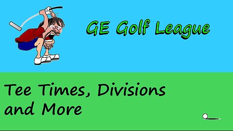 Tee Times, Divisions, Schedules and More