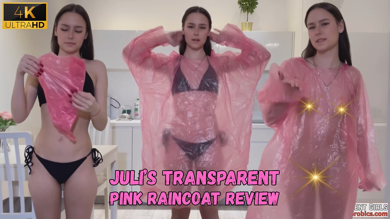 Apartment Girls | Juli Transparent Pink Raincoat Review 4K HD