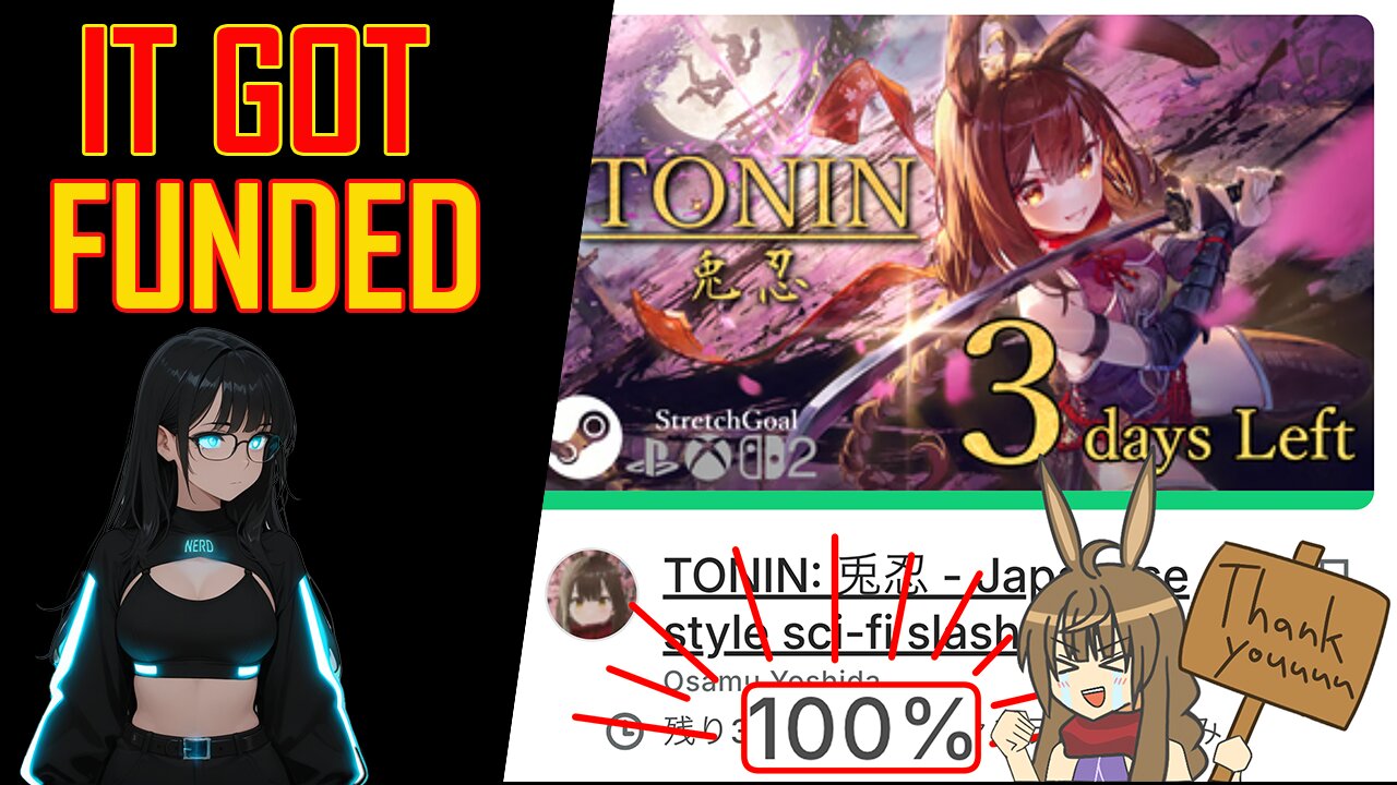 TONIN: 兎忍: Waifu Acton Game Finally Reached It's Funding Goal