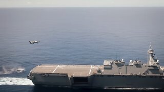 British jet lands on Japanese warship for the first time