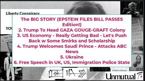 Liberty Conspiracy LIVE 11-18-25 EPSTEIN, Trump-Gaza, Trump Attacks ABC, Economy