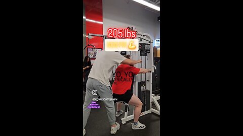 205lbs Rear Delt Flys (Heavy) | #fitness #shorts #shoulders 💪