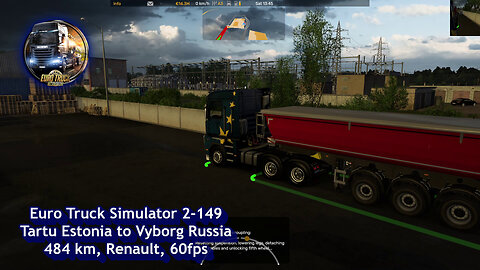 Euro Truck Simulator 2-149, Tartu Estonia to Vyborg Russia, 484 km, Renault, 60fps
