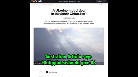 Australian Article says Philippines should give US Trade Concessions for Security Guarantees in SCS
