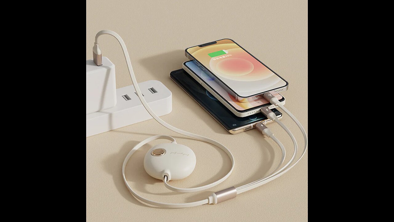 Multifunctional Universal Stretchable 3-In-1 Charging Cable