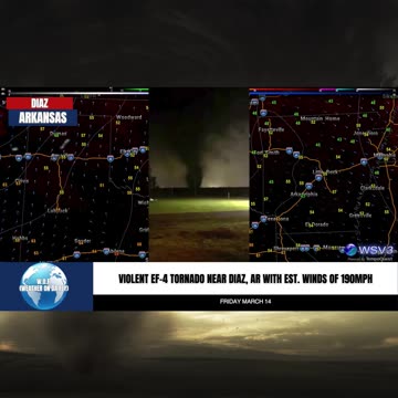 🌪️ Catastrophic EF4 Tornado Slams Diaz, Arkansas! 3/14/25 Footage. #shorts #tornado