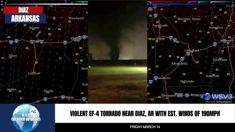 🌪️ Catastrophic EF4 Tornado Slams Diaz, Arkansas! 3/14/25 Footage. #shorts #tornado