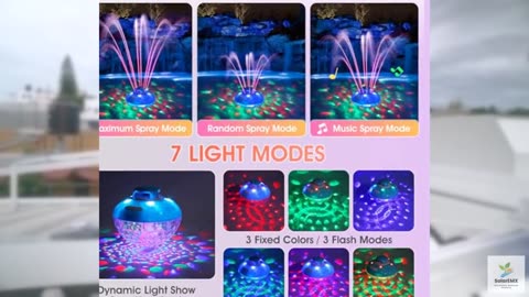 Blufree Bluetooth Pool Speaker w/Colorful Pool Fountain Light, 3 in 1 Floating P