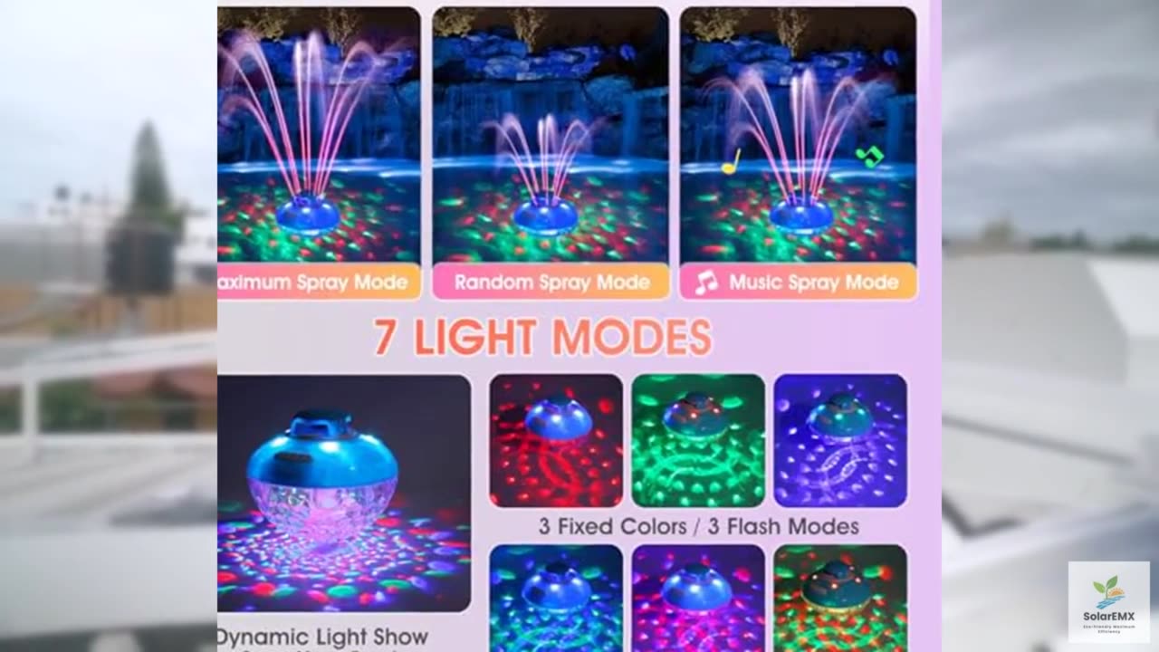 Blufree Bluetooth Pool Speaker w/Colorful Pool Fountain Light, 3 in 1 Floating P