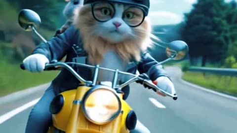 Cat vs Rabbit 🐱🚴🐰 | Epic Bike Race You Didn't See Coming! #funny #funnypets #funnyanimals #animals