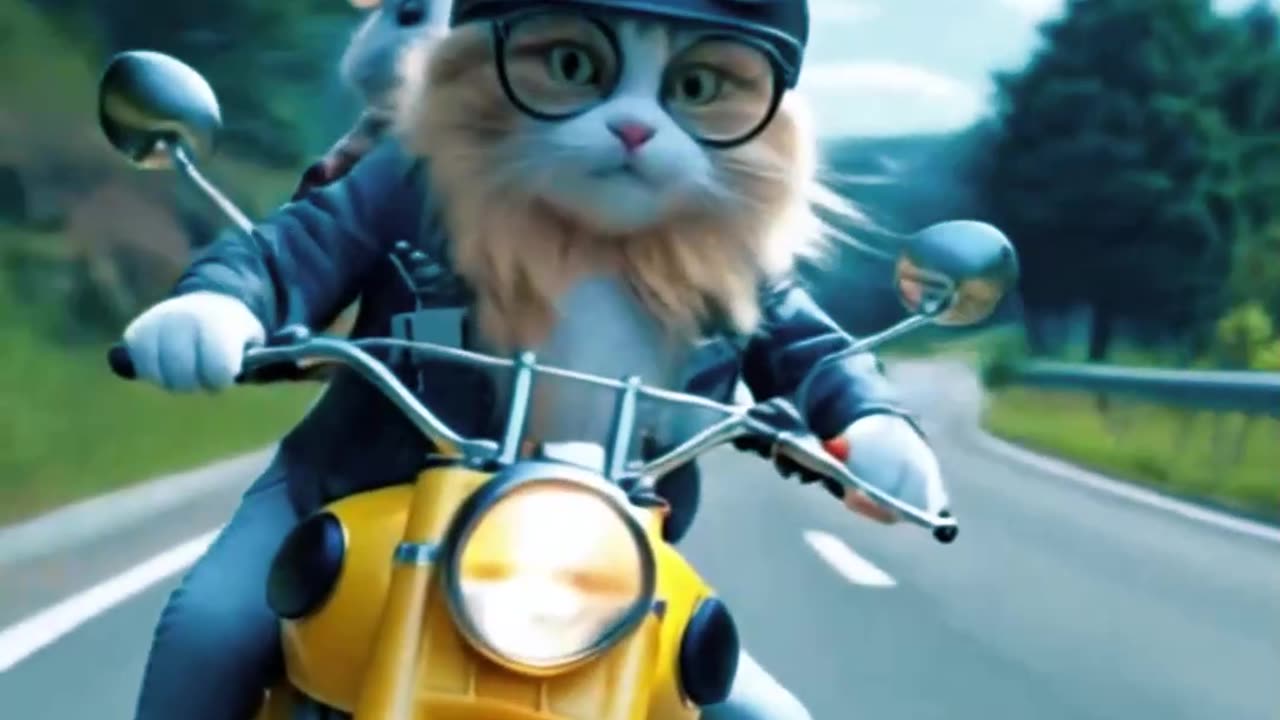 Cat vs Rabbit 🐱🚴🐰 | Epic Bike Race You Didn't See Coming! #funny #funnypets #funnyanimals #animals