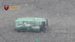 Russians with 2 APCs and 4 Motorbikes Get Caught Up in No-Man's Land