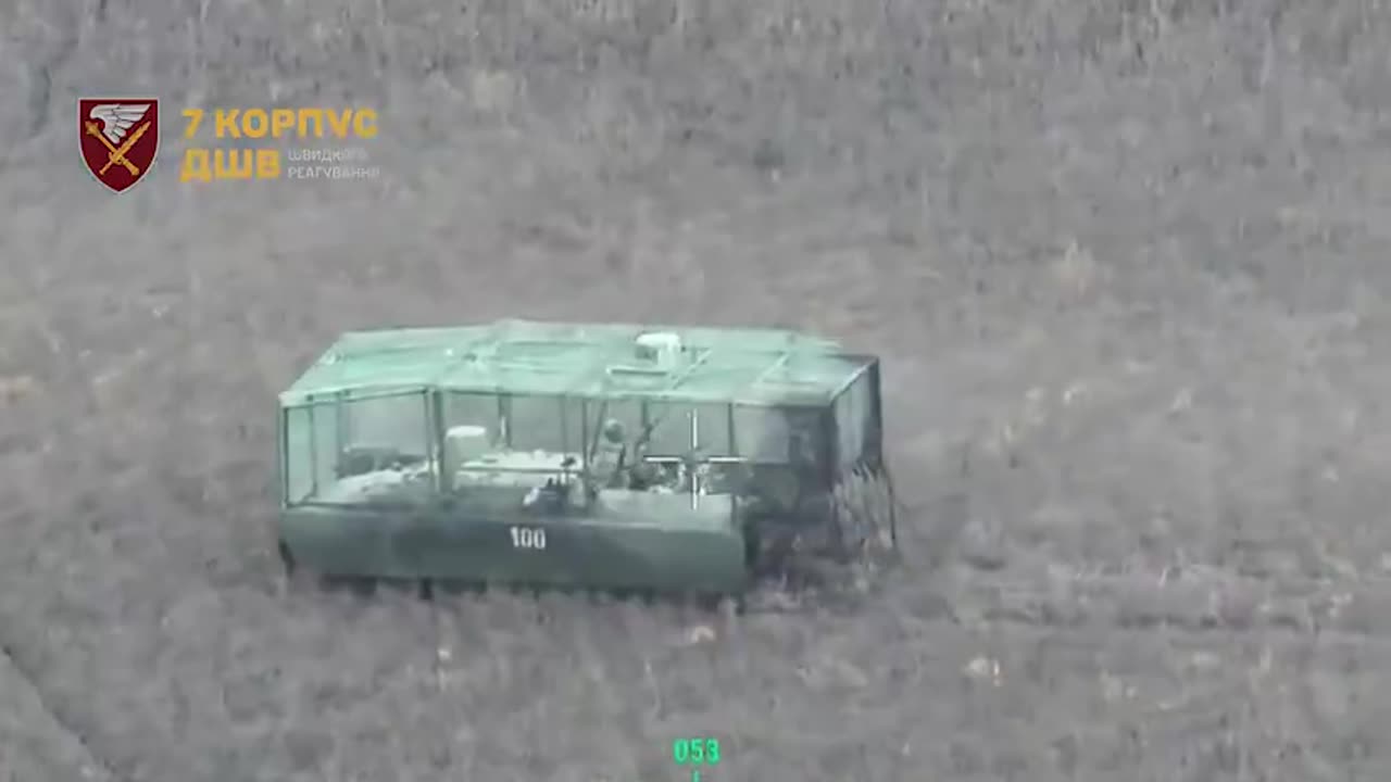 Russians with 2 APCs and 4 Motorbikes Get Caught Up in No-Man's Land