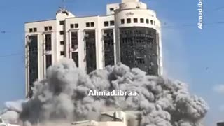 Following evacuation warnings, the Israeli Air Force leveled another high-rise tower in Gaza City.