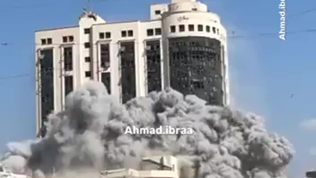 Following evacuation warnings, the Israeli Air Force leveled another high-rise tower in Gaza City.