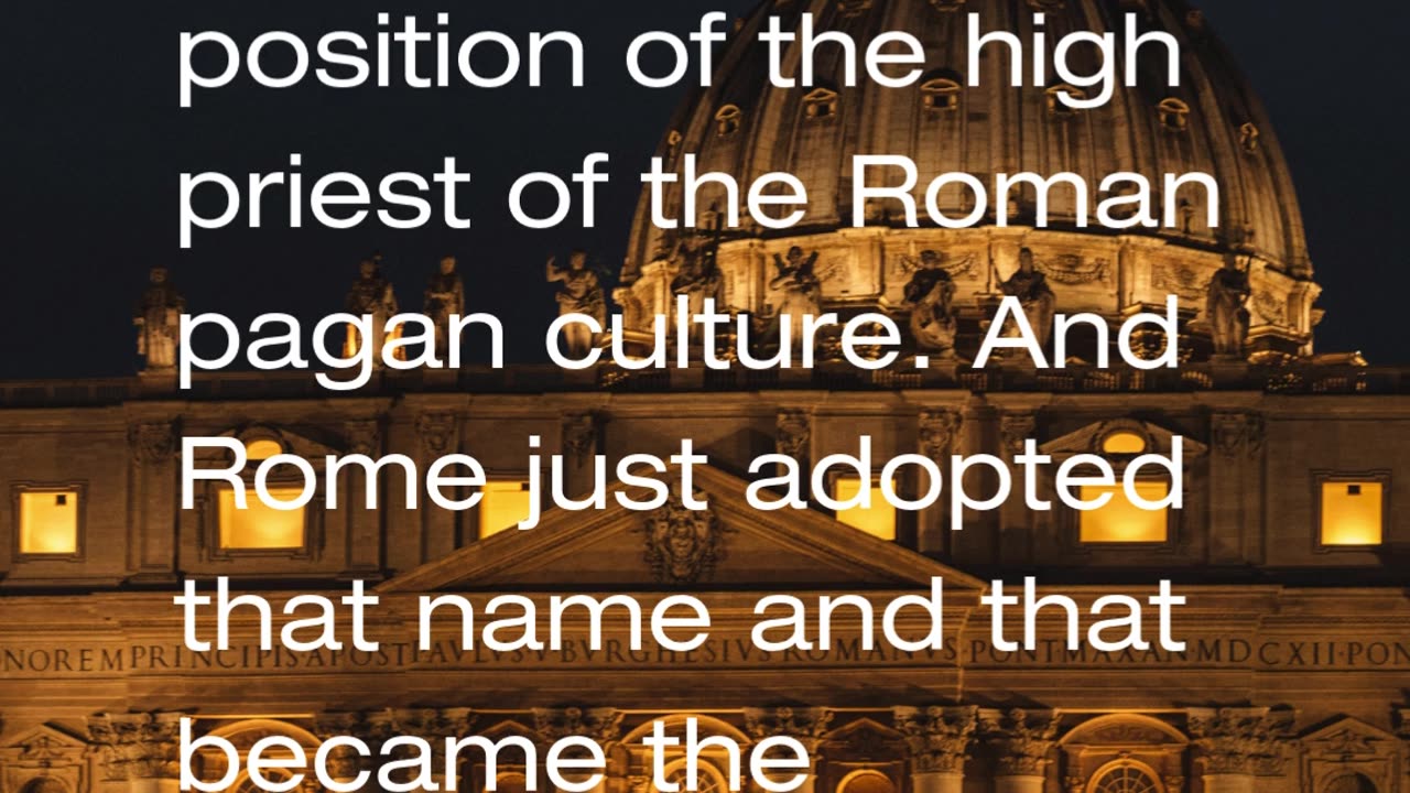 Pontifex Maximus: From Pagan Priest to Papal Throne