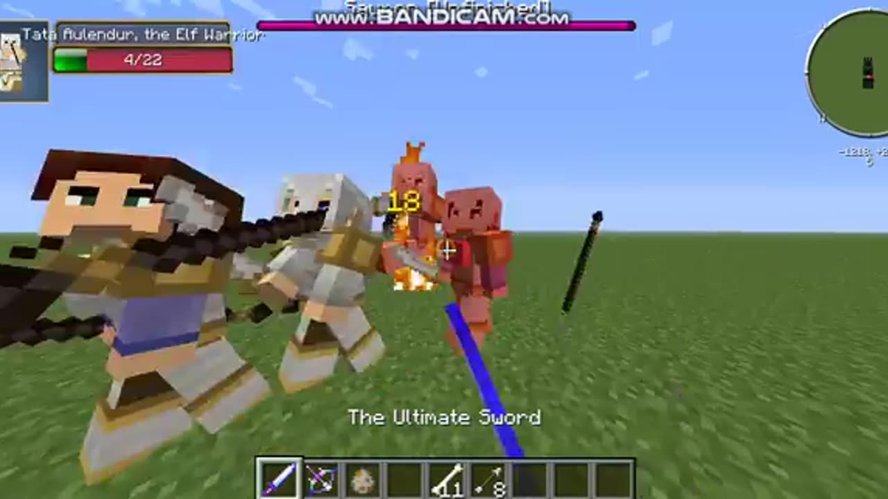 Minecraft Lord Sauron and orcs vs elves