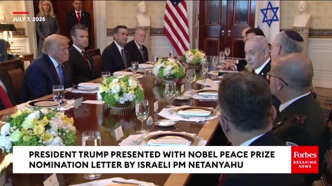 BREAKING: Trump Gets Surprise From Netanyahu When Presented With Nobel Peace Prize Nomination Letter