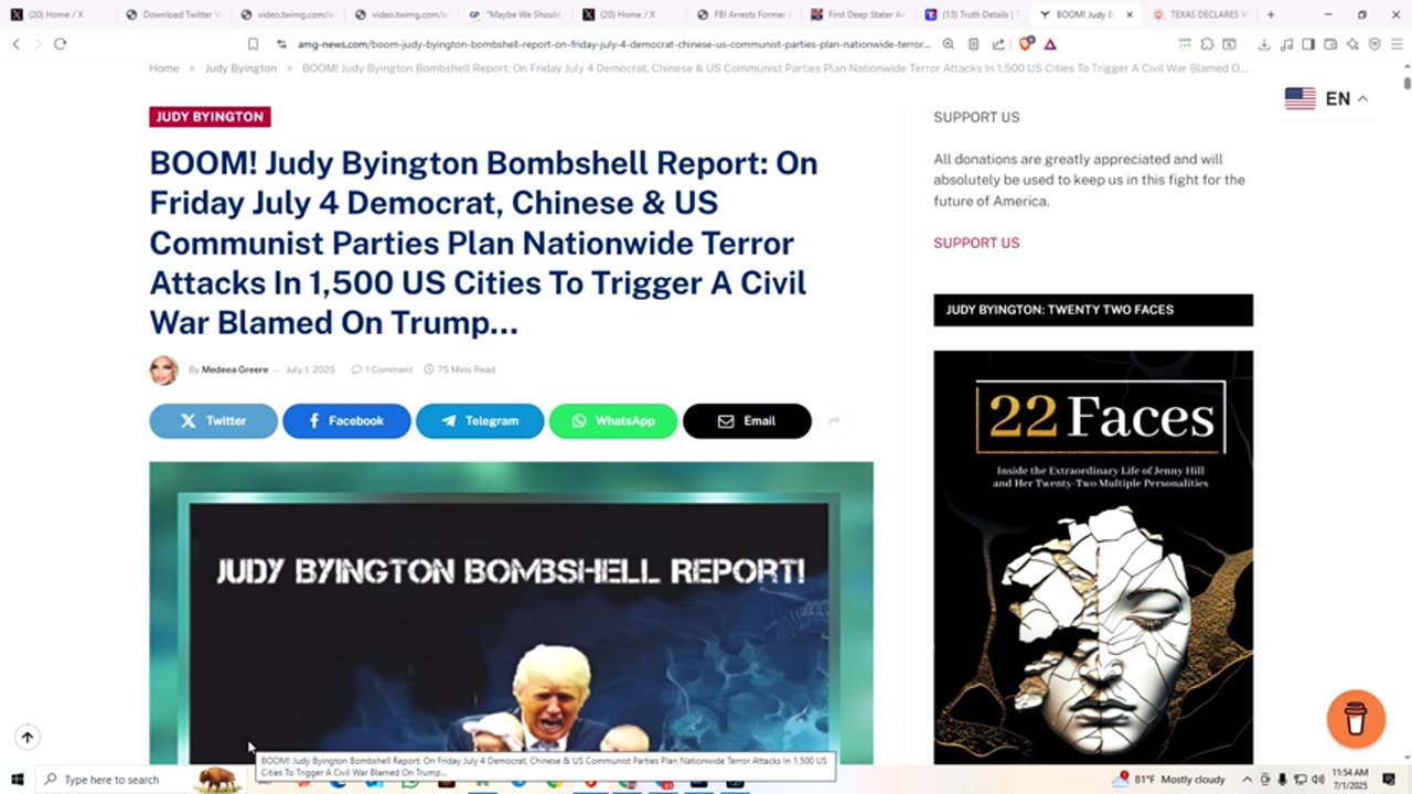 SARGE - TRUMP AND ELON UPDATE ALIGATOR ALCATRAZ AND MORE 7-1-25