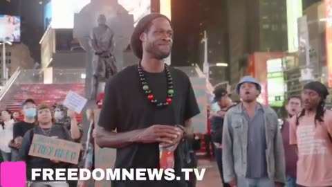 Watch as protesters take the streets of Times Square (Check Description)