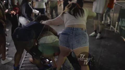 Wild! Crazy Brawl Breaks Out on 7th Street Fort Worth | April 12, 2025