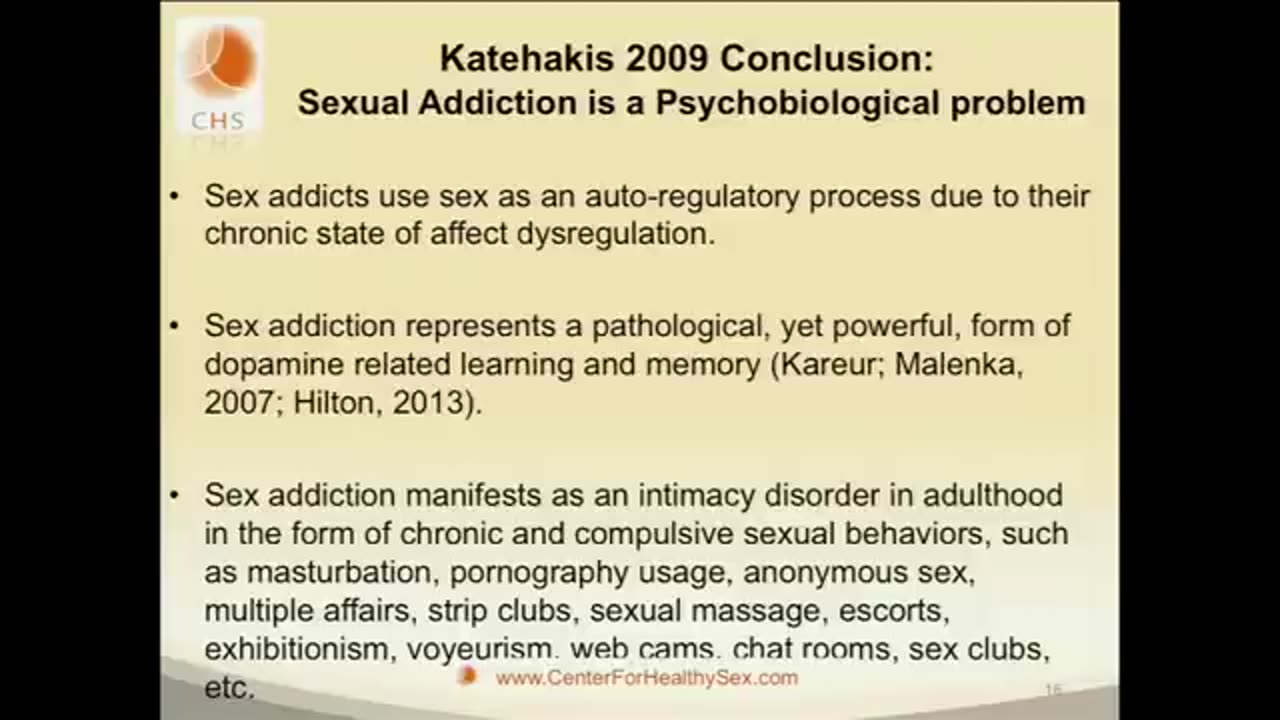 Sex Addiction as Affect Dysregulation - a lecture by Alex Katehakis