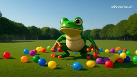 Kangaroo and frog from a balloon