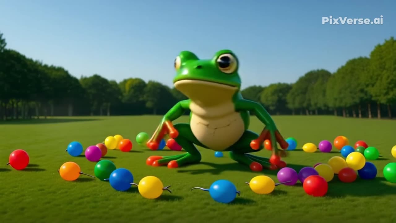 Kangaroo and frog from a balloon