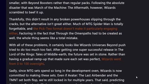 Wizards of the coast tried to blame influences for spiderman failures
