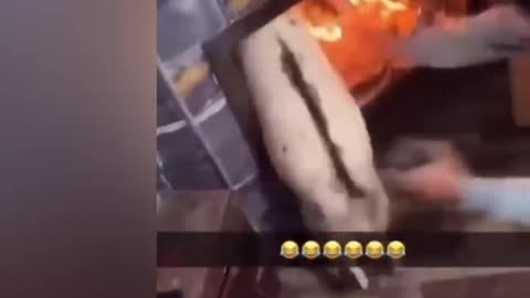 What happened to this animal? Is it trying to hang itself?"