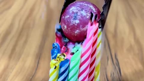 Hot Fire Ball Vs Colourful Candles