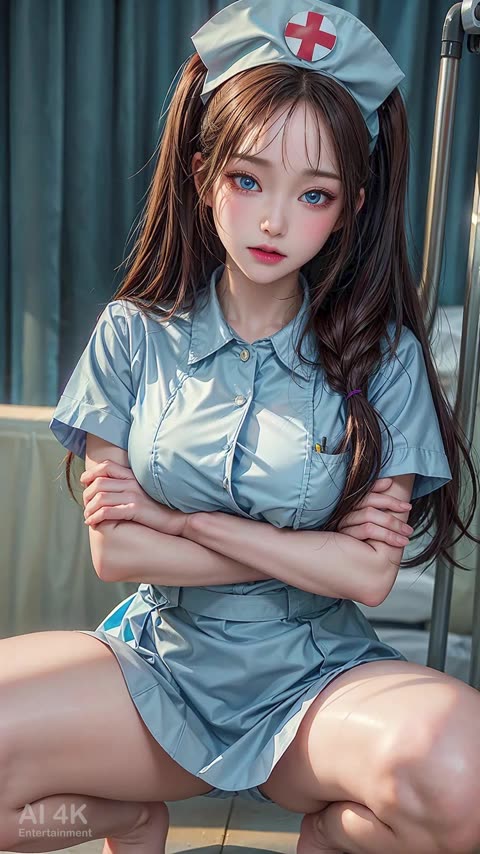 [4K AI art 룩북] nurse cosplay 간호사 패션 룩북 try on lookbook #nurse #cosplay