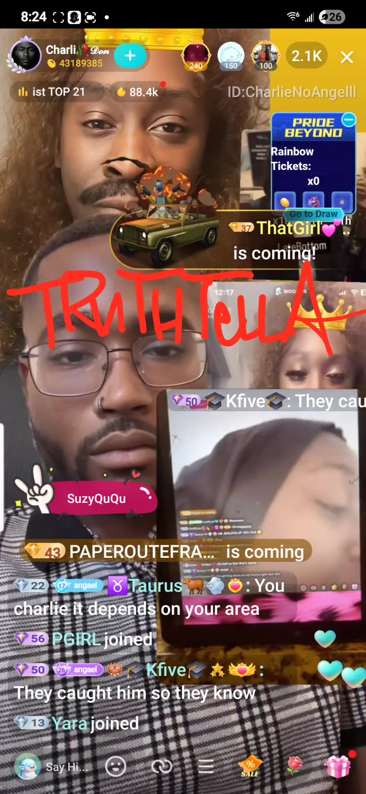 CHARLI REPORTS BIG SUEWOO BEAT UP BY CARLOS AGAIN & COPS HAVE HIM IN CUSTODY