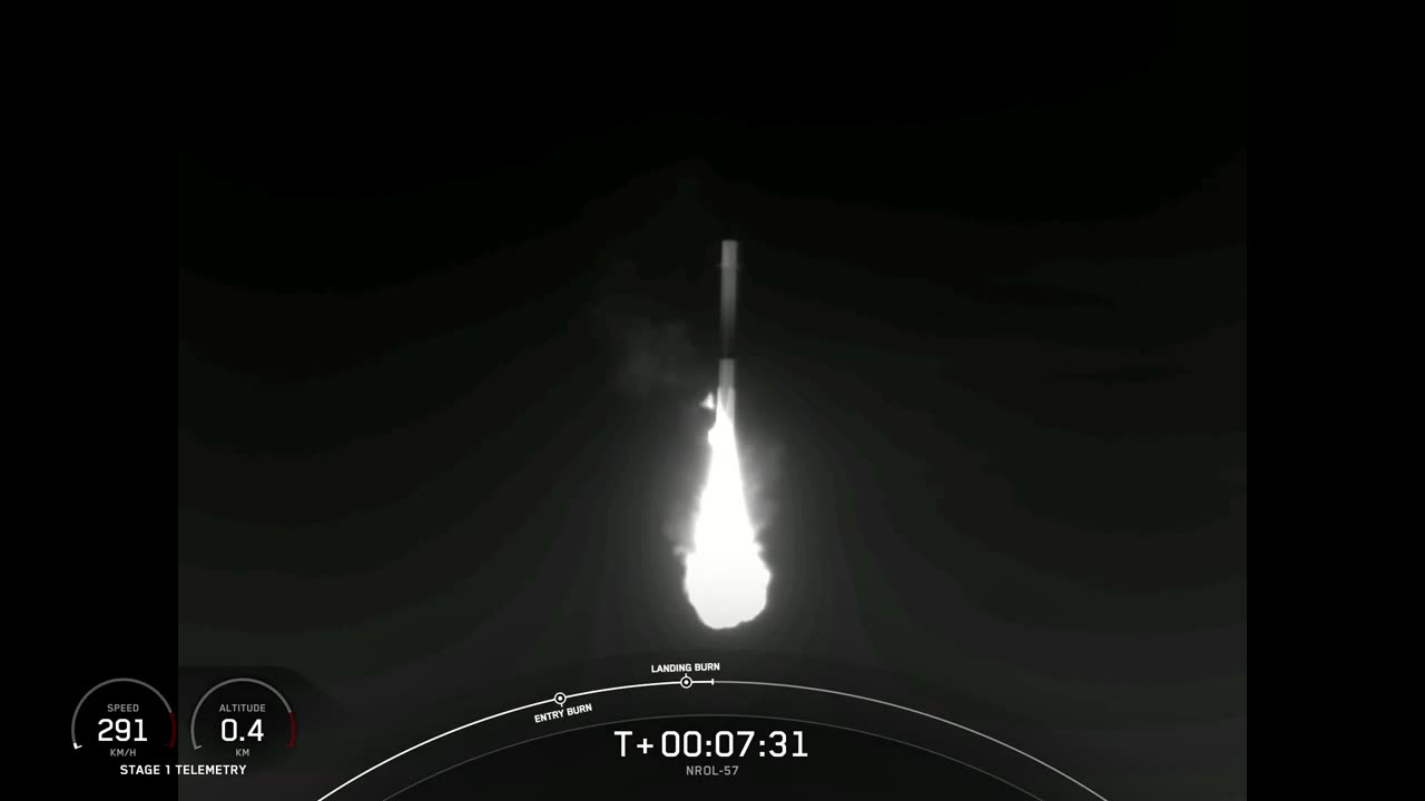 Landing Falcon 9 launch the NatReconOfc ’s NROL-57 mission from pad 4E in California