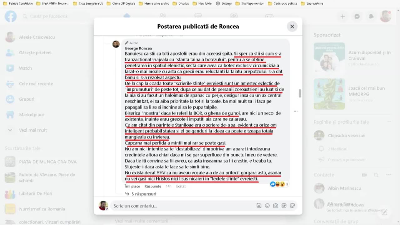 masonul de Malta George Roncea initiat in 2010, Parintele Iustin Parvu s-a lepdat de familia Roncea