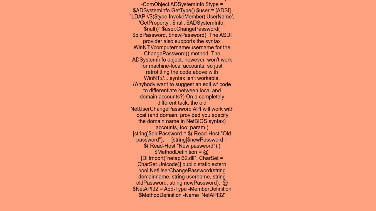 How can a standard Windows user change their password from the command line