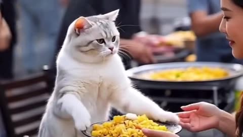 Cat Chef Cooks & Serves Food at Street Stall – Viral Short That’ll Blow Your Mind!