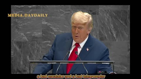 Ended 7 wars, no UN call. Got a bad escalator & teleprompter. Only Trump. 😂 #TrumpQuote #2025