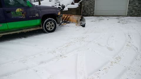 Snow plowing residential drive way