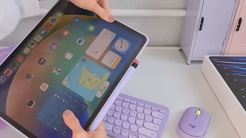 📦 m2 ipad pro 12.9" unboxing (silver) + apple pencil & accessories 💜 dream purple setup