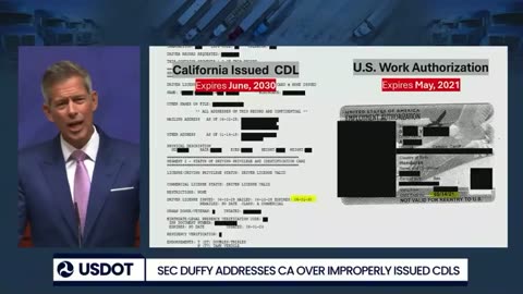 SEC DUFFY ADDRESSES CA OVER IMPROPERLY ISSUED CDLS