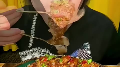 Chinese Eating Mukbang_ (TA Chinese Food, 🥗Fat Meat, Pork Fat, Pork Belly, 🫕Noodles)🍜😊 #cooking