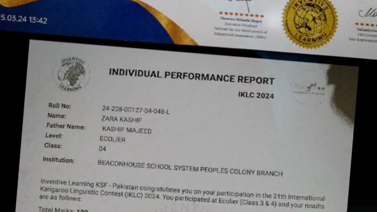 Zara Kashif achievement