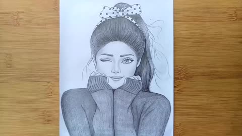 A Cute Girl - Drawing Tutorial / How to draw a girl - Step by step / Pencil Sketch