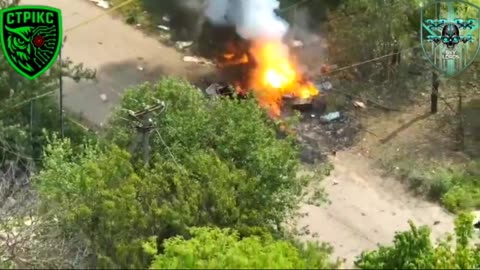 Ukrainian Drones Set Fire to Russian Munitions Dump